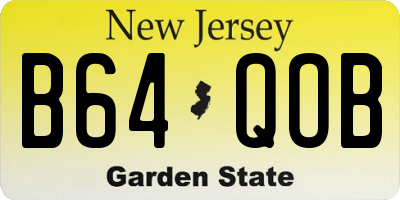 NJ license plate B64QOB