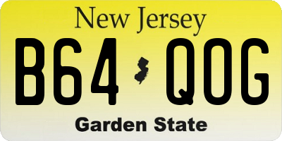 NJ license plate B64QOG