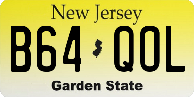 NJ license plate B64QOL