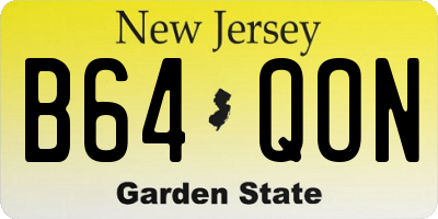 NJ license plate B64QON