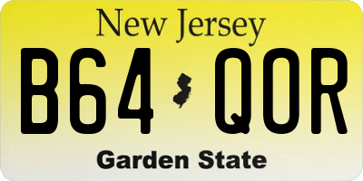 NJ license plate B64QOR