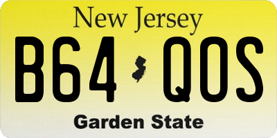 NJ license plate B64QOS