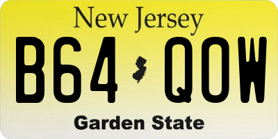 NJ license plate B64QOW