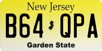 NJ license plate B64QPA