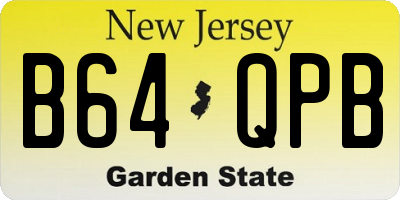 NJ license plate B64QPB