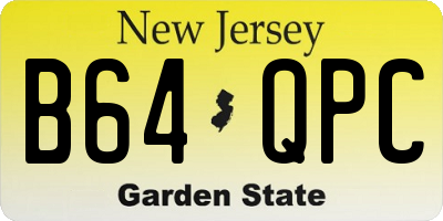 NJ license plate B64QPC