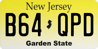 NJ license plate B64QPD