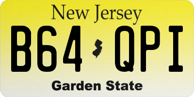 NJ license plate B64QPI