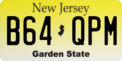 NJ license plate B64QPM