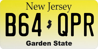 NJ license plate B64QPR