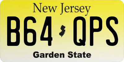 NJ license plate B64QPS