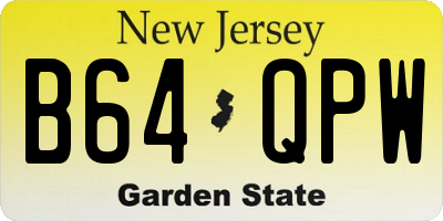NJ license plate B64QPW