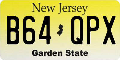 NJ license plate B64QPX