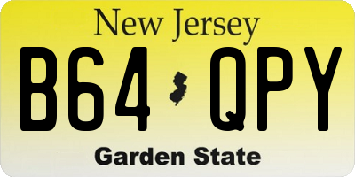 NJ license plate B64QPY