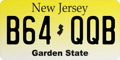NJ license plate B64QQB