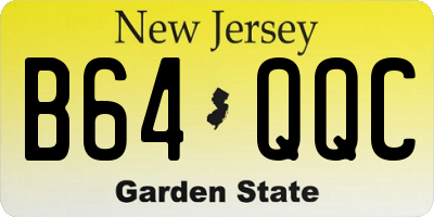 NJ license plate B64QQC
