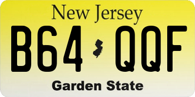 NJ license plate B64QQF