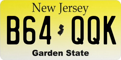 NJ license plate B64QQK