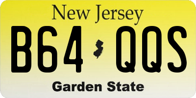 NJ license plate B64QQS