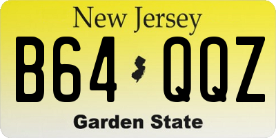 NJ license plate B64QQZ