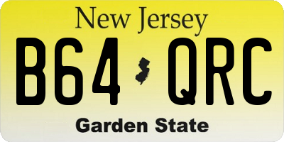 NJ license plate B64QRC