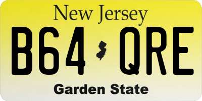 NJ license plate B64QRE