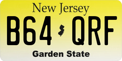 NJ license plate B64QRF