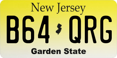 NJ license plate B64QRG
