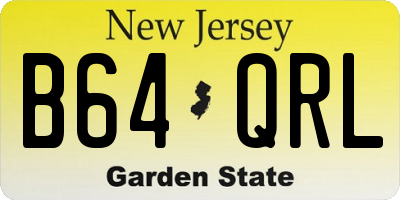 NJ license plate B64QRL