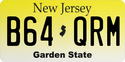NJ license plate B64QRM