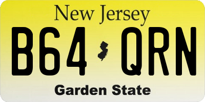 NJ license plate B64QRN