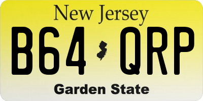 NJ license plate B64QRP