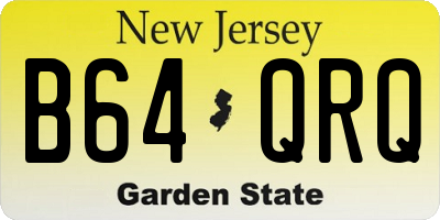 NJ license plate B64QRQ