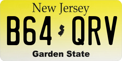 NJ license plate B64QRV