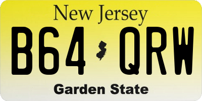 NJ license plate B64QRW