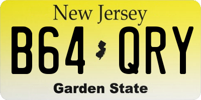 NJ license plate B64QRY