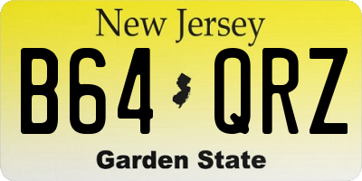 NJ license plate B64QRZ