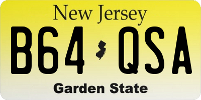 NJ license plate B64QSA