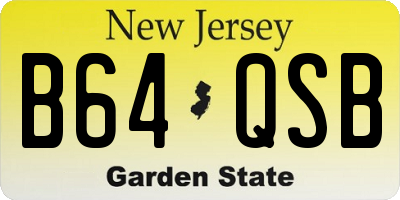 NJ license plate B64QSB