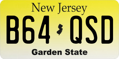NJ license plate B64QSD