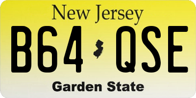 NJ license plate B64QSE