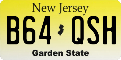 NJ license plate B64QSH