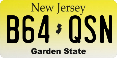 NJ license plate B64QSN