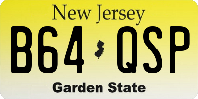NJ license plate B64QSP
