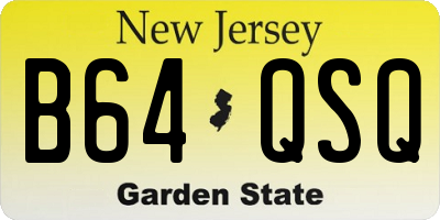NJ license plate B64QSQ