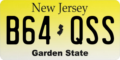 NJ license plate B64QSS