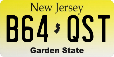 NJ license plate B64QST