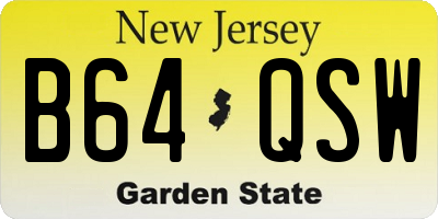 NJ license plate B64QSW