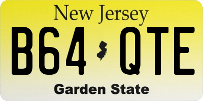 NJ license plate B64QTE