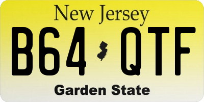 NJ license plate B64QTF